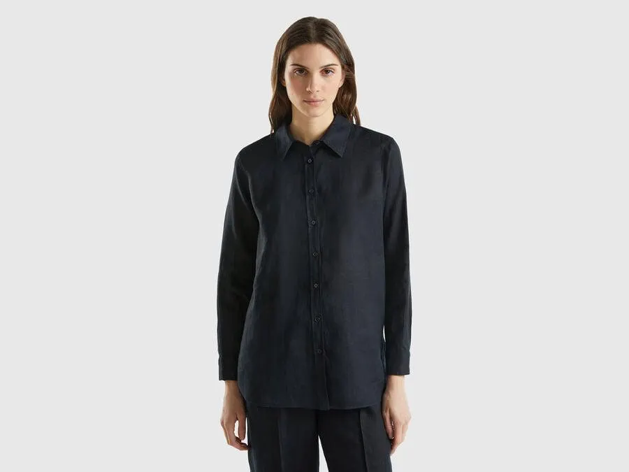 Lange Bluse aus reinem Leinen