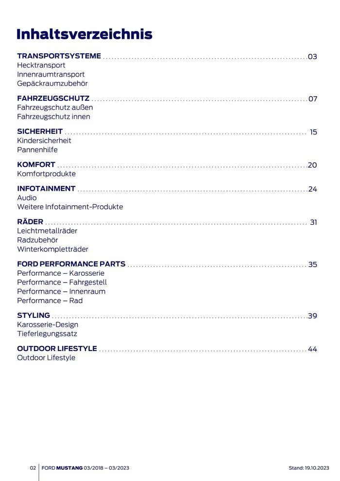 FORD MUSTANG von 2. November bis 2. November 2024 - Flugblätt seite 2