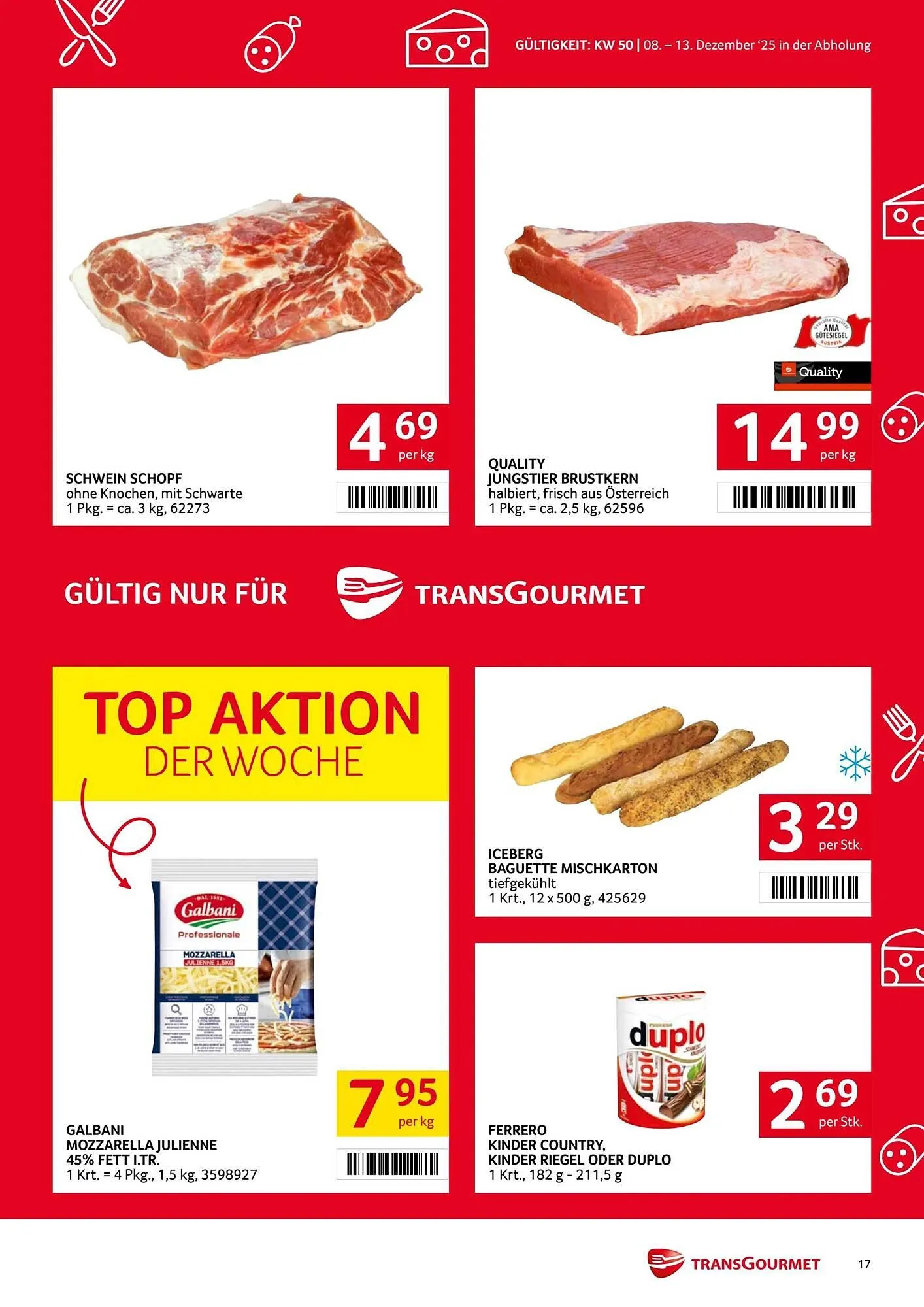 Transgourmet Flugblatt von 8. Dezember bis 14. Dezember 2025 - Flugblätt seite  17