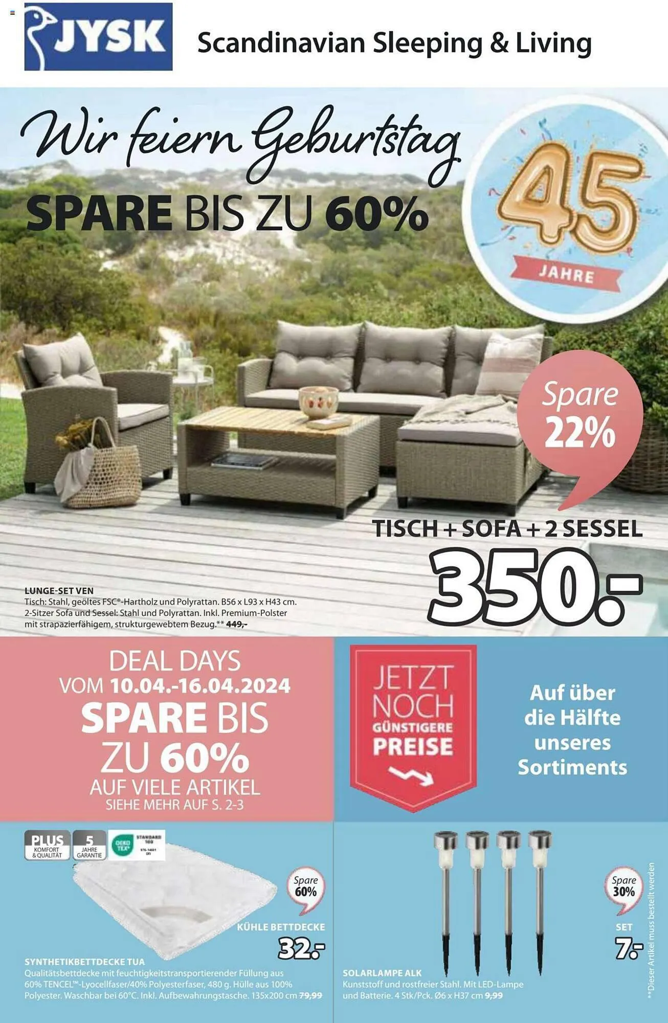 JYSK Flugblatt von 10. April bis 28. April 2024 - Flugblätt seite  