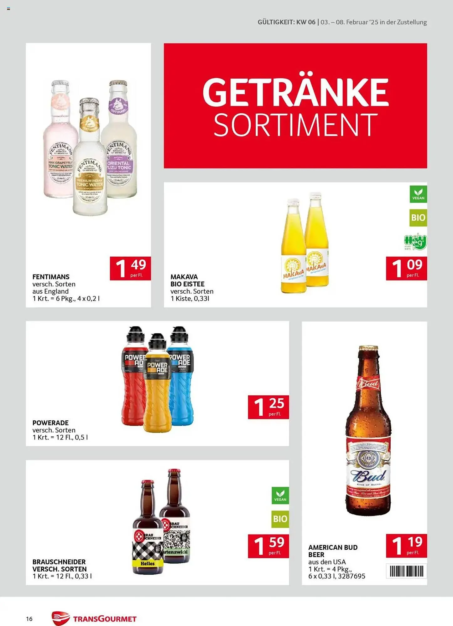 Transgourmet Flugblatt von 3. Februar bis 8. Februar 2025 - Flugblätt seite 16