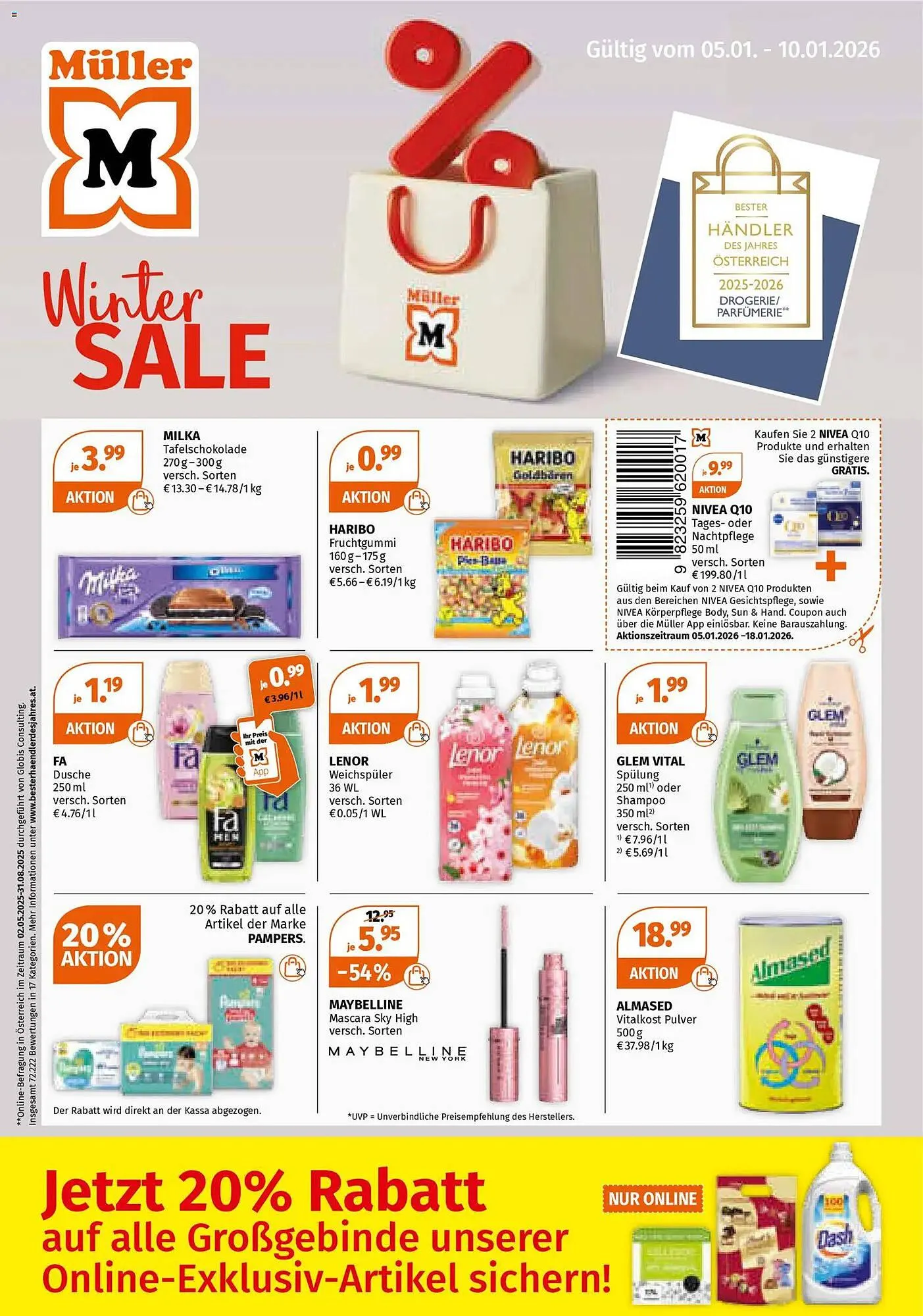 Müller Flugblatt von 5. Jänner bis 10. Jänner 2026 - Flugblätt seite  1
