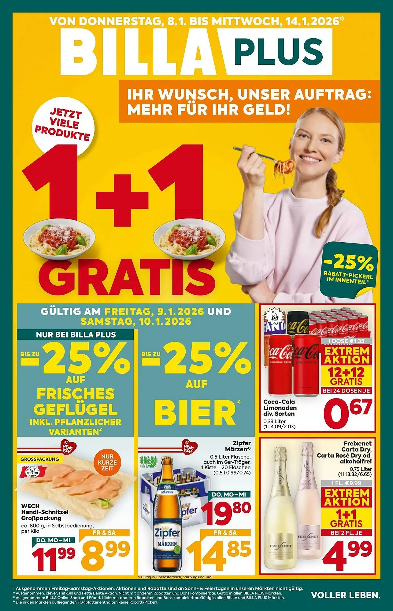 Billa Corso Flugblatt von 8. Jänner bis 14. Jänner 2026 - Flugblätt seite 1