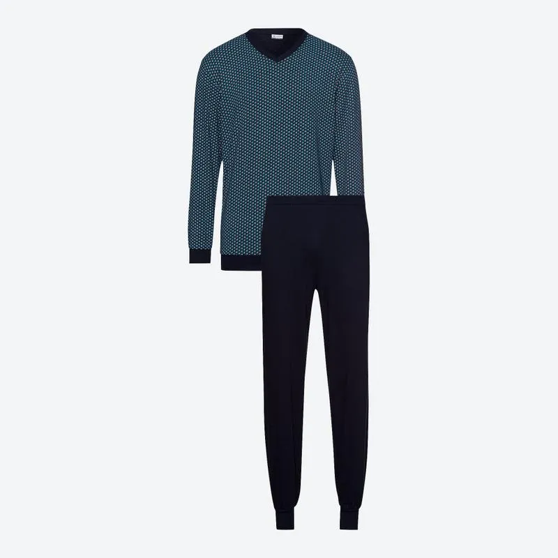 Herren-Pyjama mit Bündchen, 2-teilig