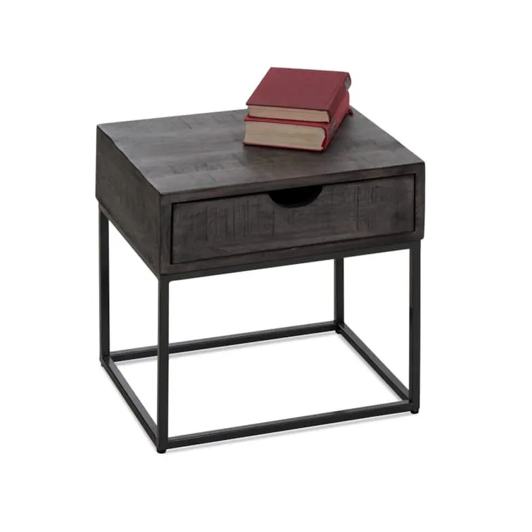 myhobu CARETINO Nachtkommode/ Beistelltisch, Material Massivholz, Akazie lackiert