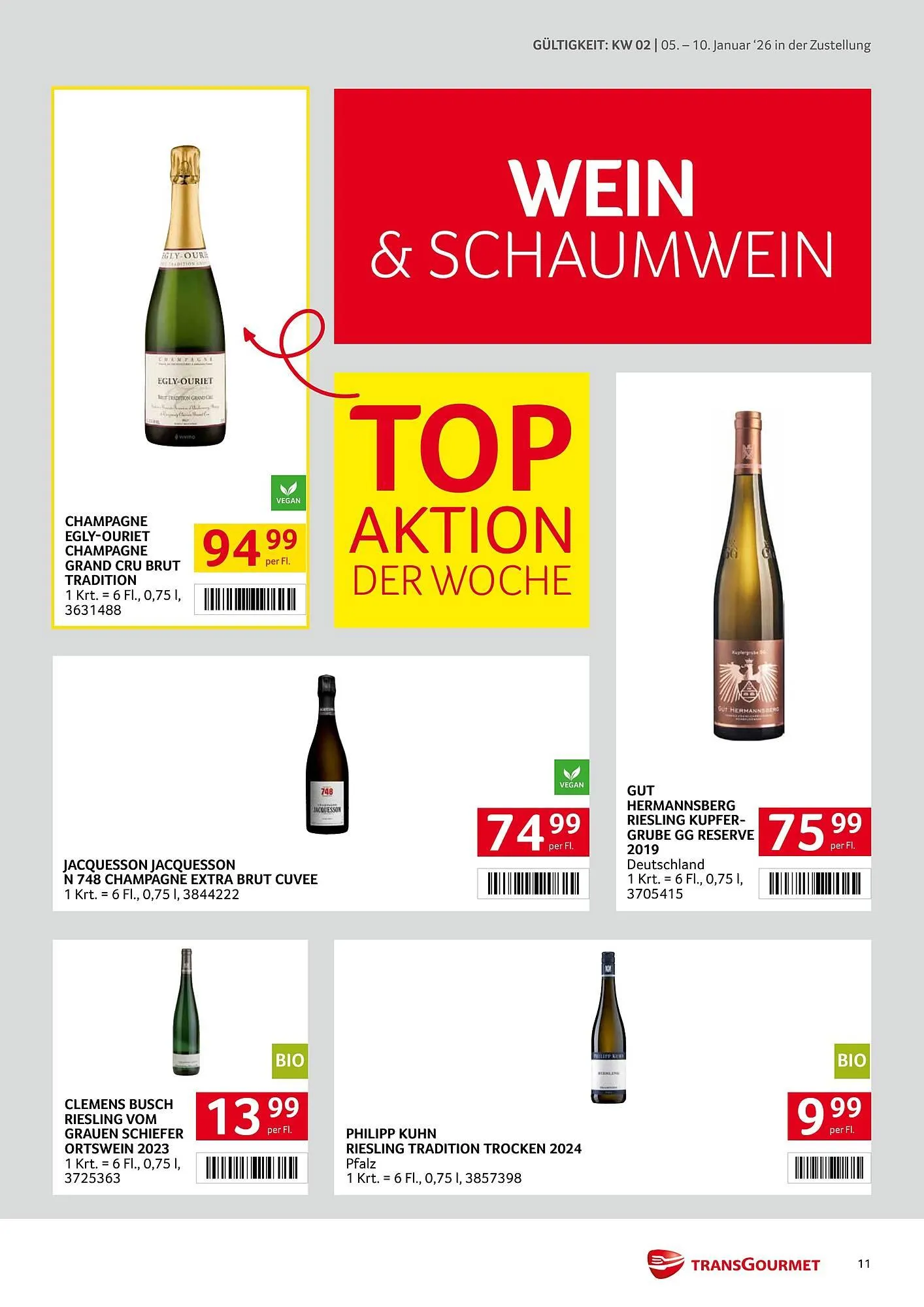 Transgourmet Flugblatt von 5. Jänner bis 10. Jänner 2026 - Flugblätt seite  11