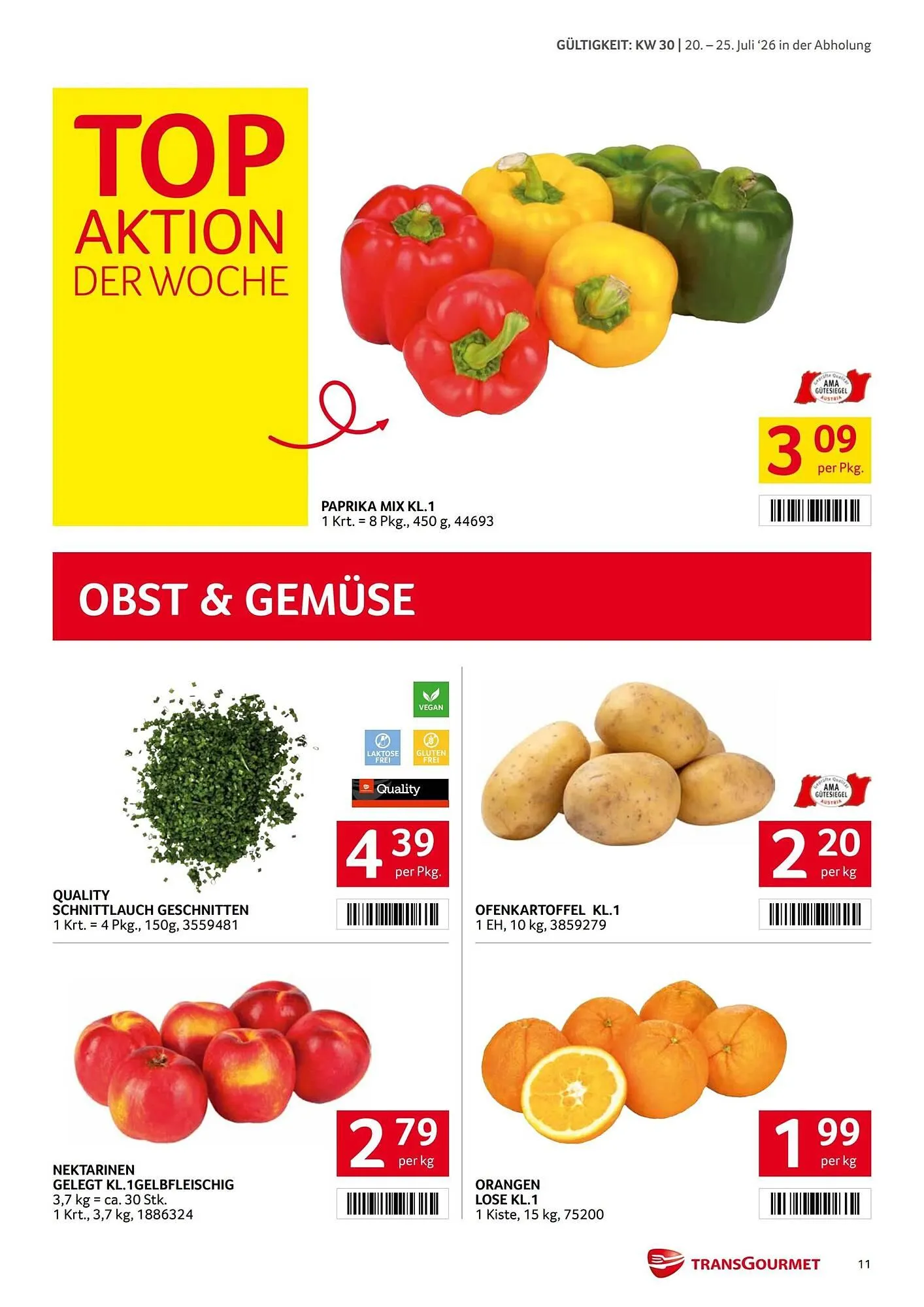 Transgourmet Flugblatt von 20. Juli bis 25. Juli 2026 - Flugblätt seite  11