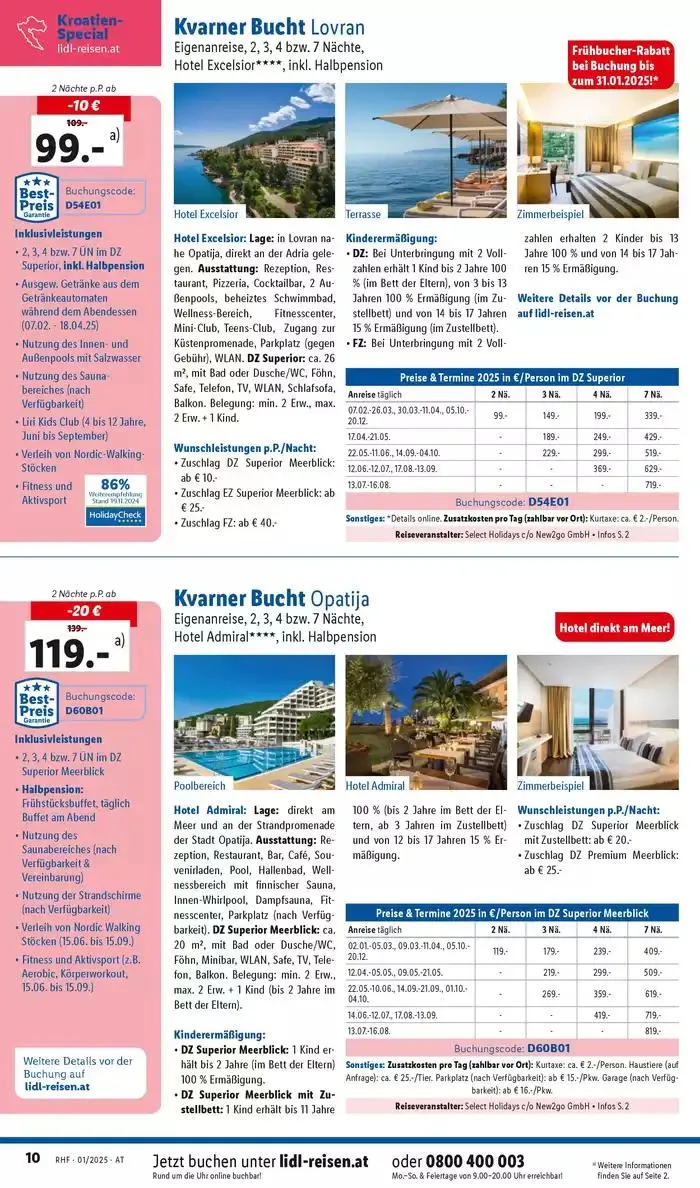 Aktuelle Reiseprospekte Hauptprospekt Jänner von 30. Dezember bis 31. Jänner 2025 - Flugblätt seite 10