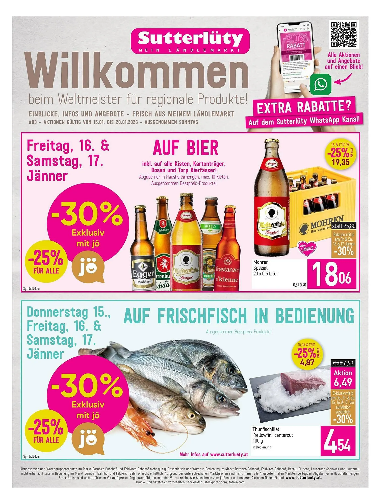Sutterlüty Flugblatt von 15. Jänner bis 20. Jänner 2026 - Flugblätt seite  1