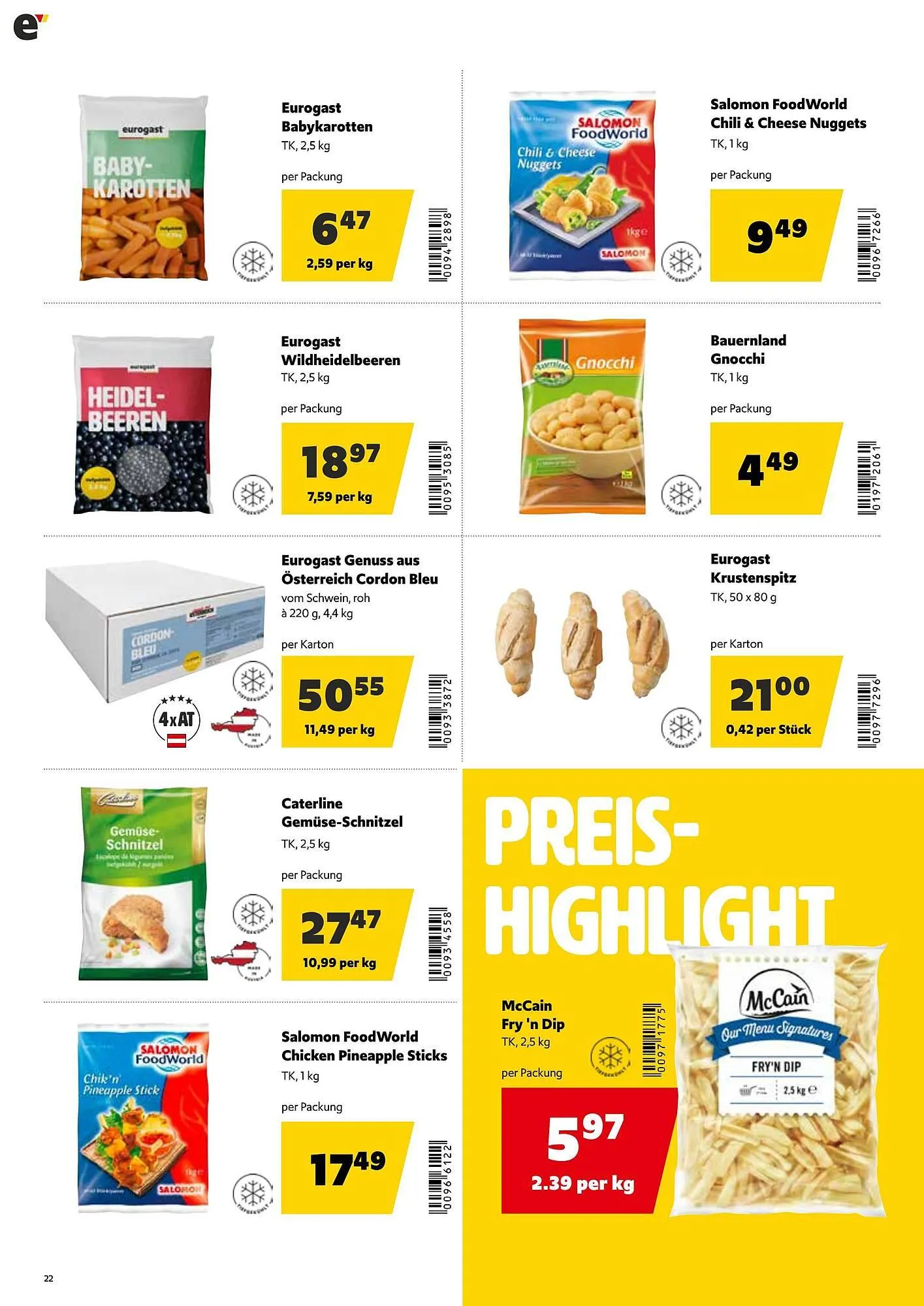 Eurogast Grissemann Flugblatt von 27. Jänner bis 8. Februar 2025 - Flugblätt seite  22