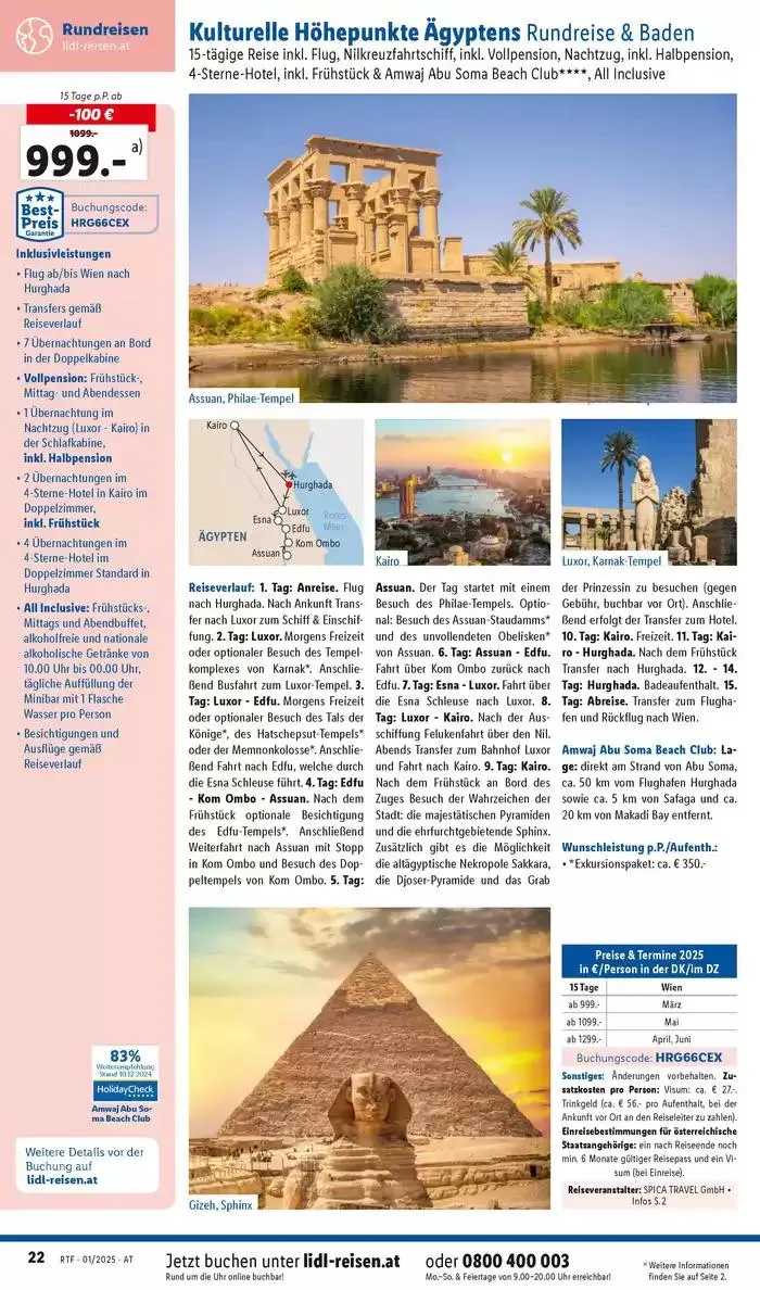 Aktuelle Reiseprospekte Themenprospekt Jänner von 14. Jänner bis 15. Februar 2025 - Flugblätt seite  22