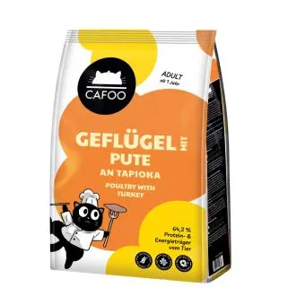 CAFOO mit Geflügel, Pute an Tapioka für Katzen 1,75 kg