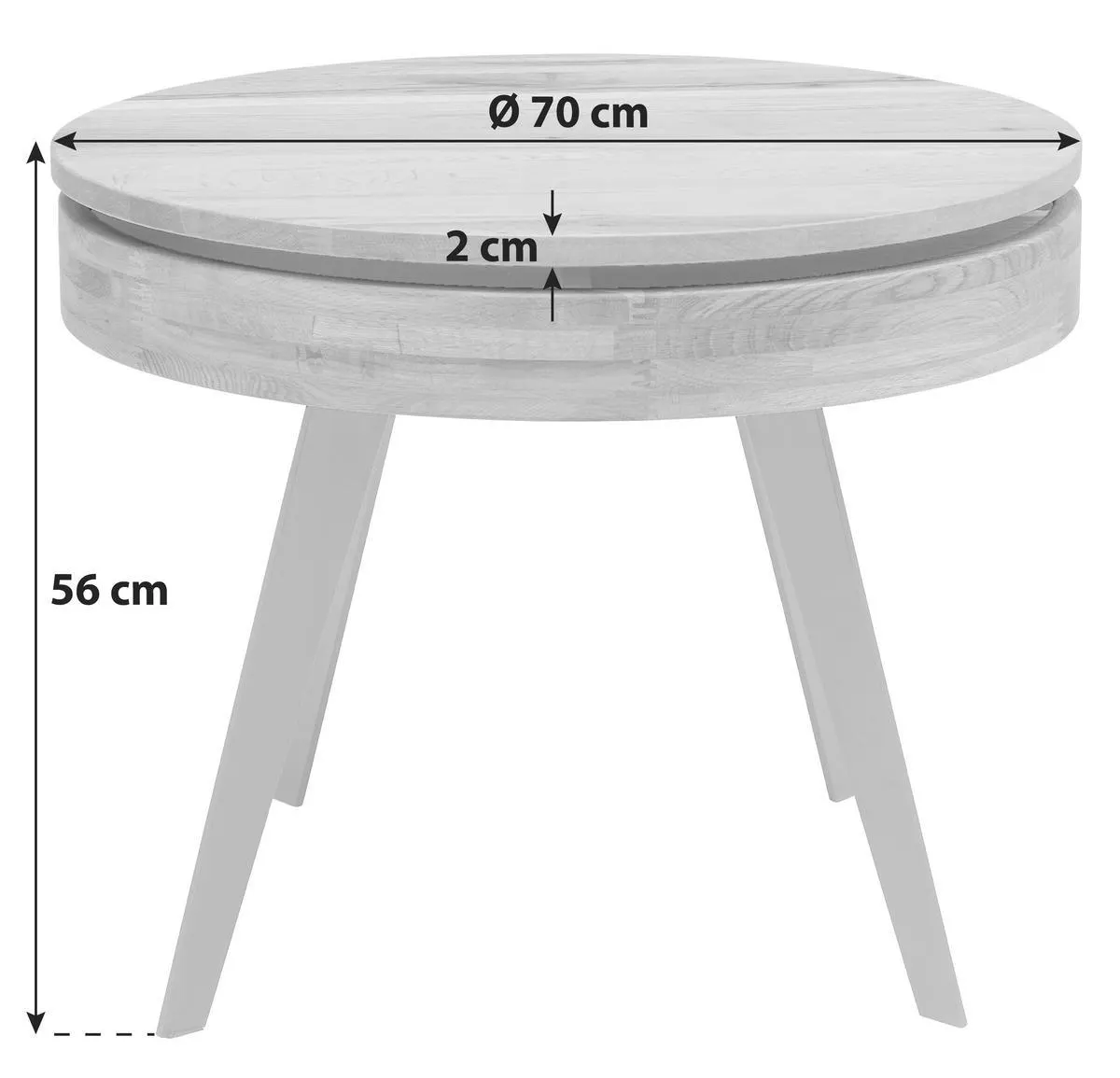 teilmassiv Mit Stauraum Dallas, Eiche/Schwarz