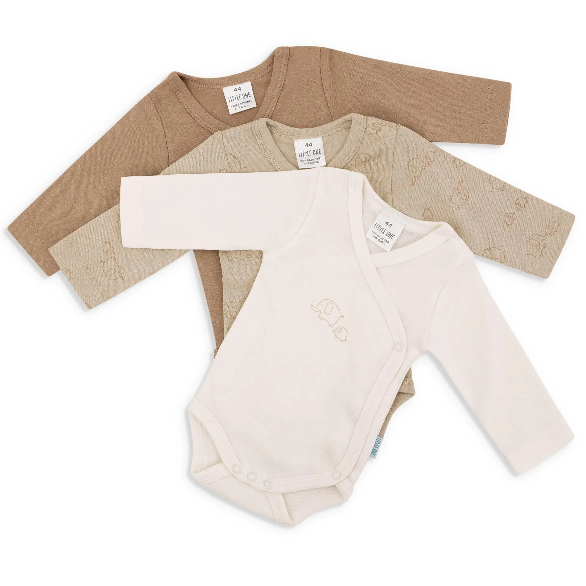 3er-Pack Wickelbodys Elefant