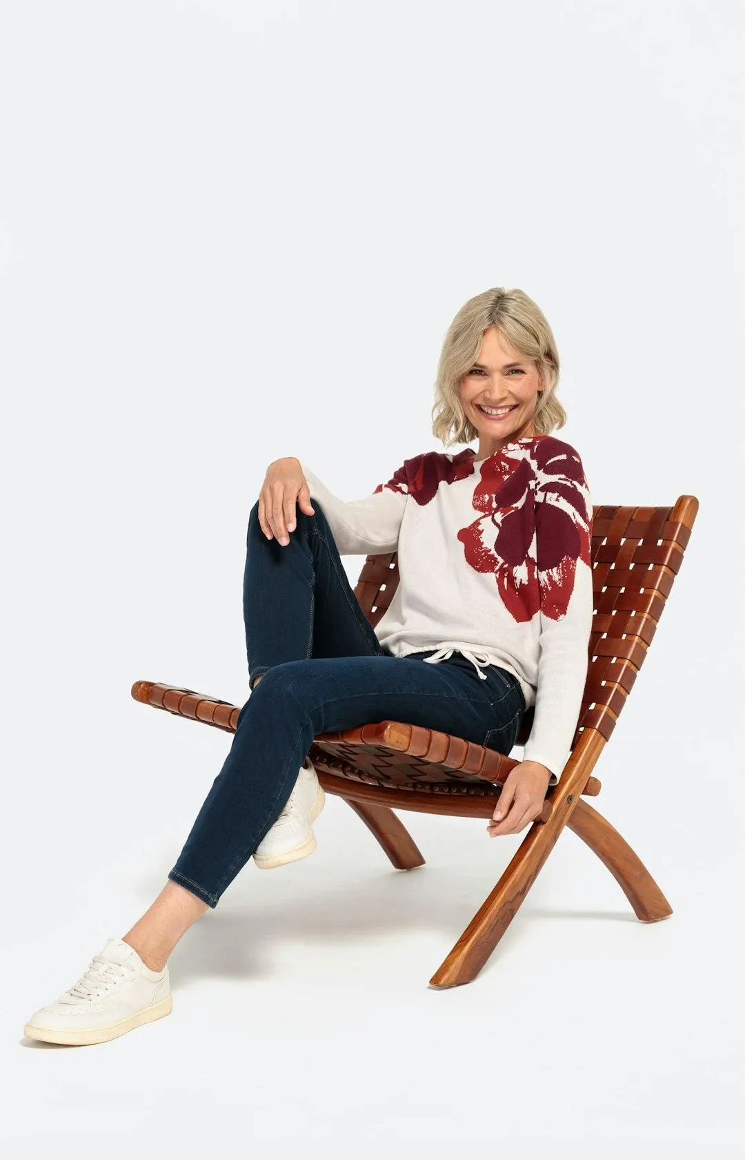 Jacquard-Pullover mit Zugband