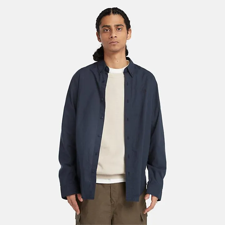 Hemd aus Popeline für Herren in Navyblau