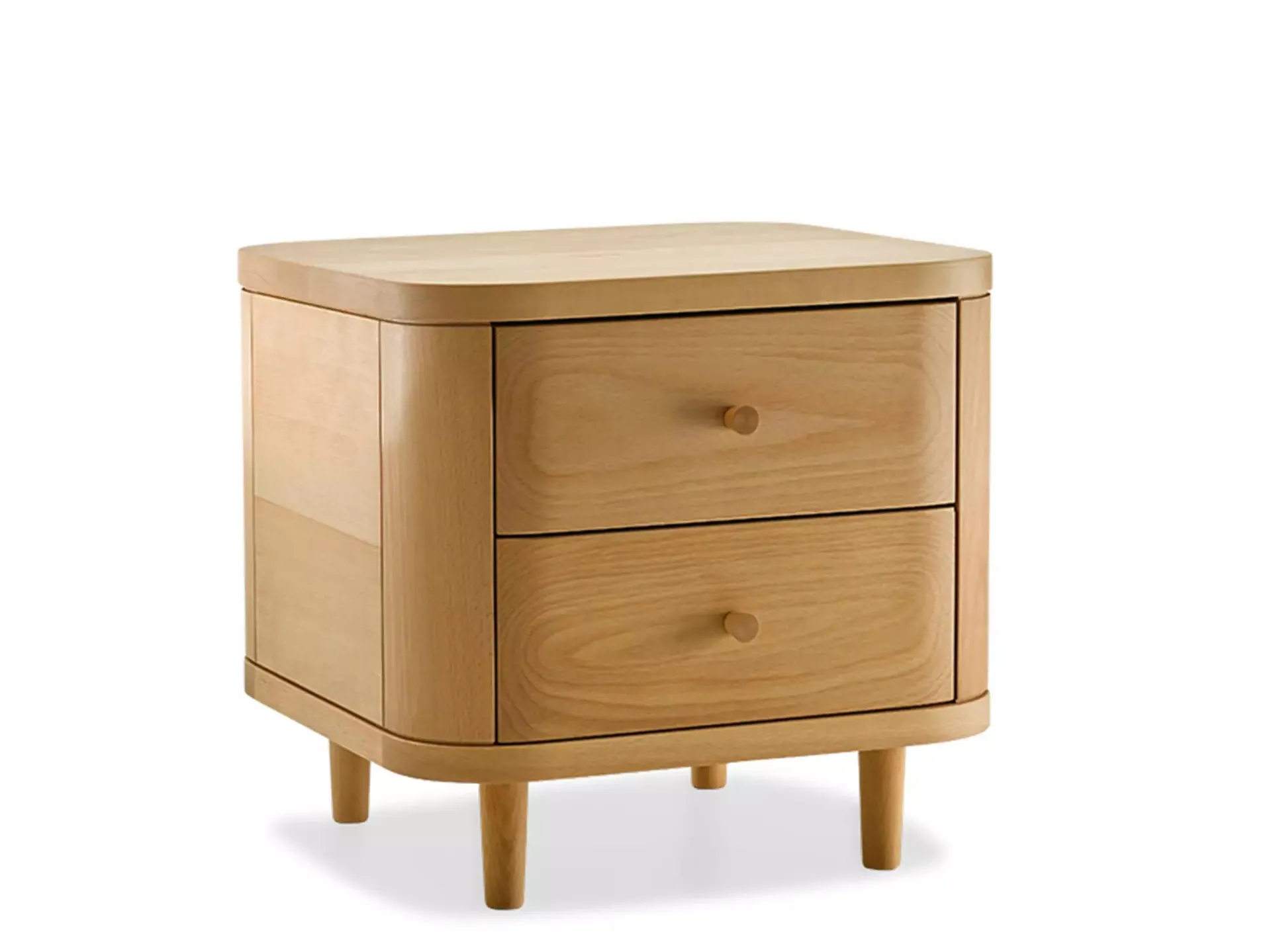 Bettkästchen Tonda B 45 x T 42 x H 43,5 cm, 2 Laden, Buche