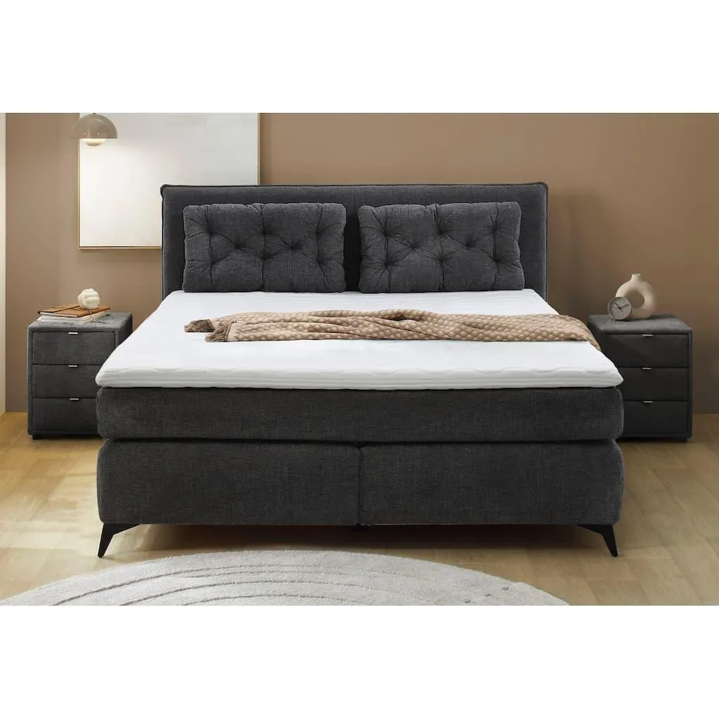 Jockenhöfer Gruppe Boxspringbett »Chalet, inklusive Kissen« Wende-Bonell-Federkern-Matratze (H2/H3), PU-Schaum Topper