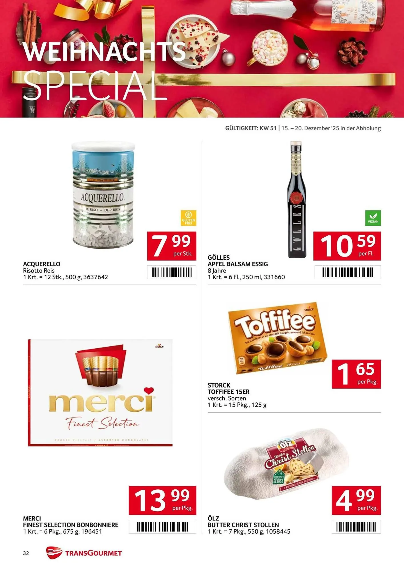 Transgourmet Flugblatt von 15. Dezember bis 21. Dezember 2025 - Flugblätt seite  31