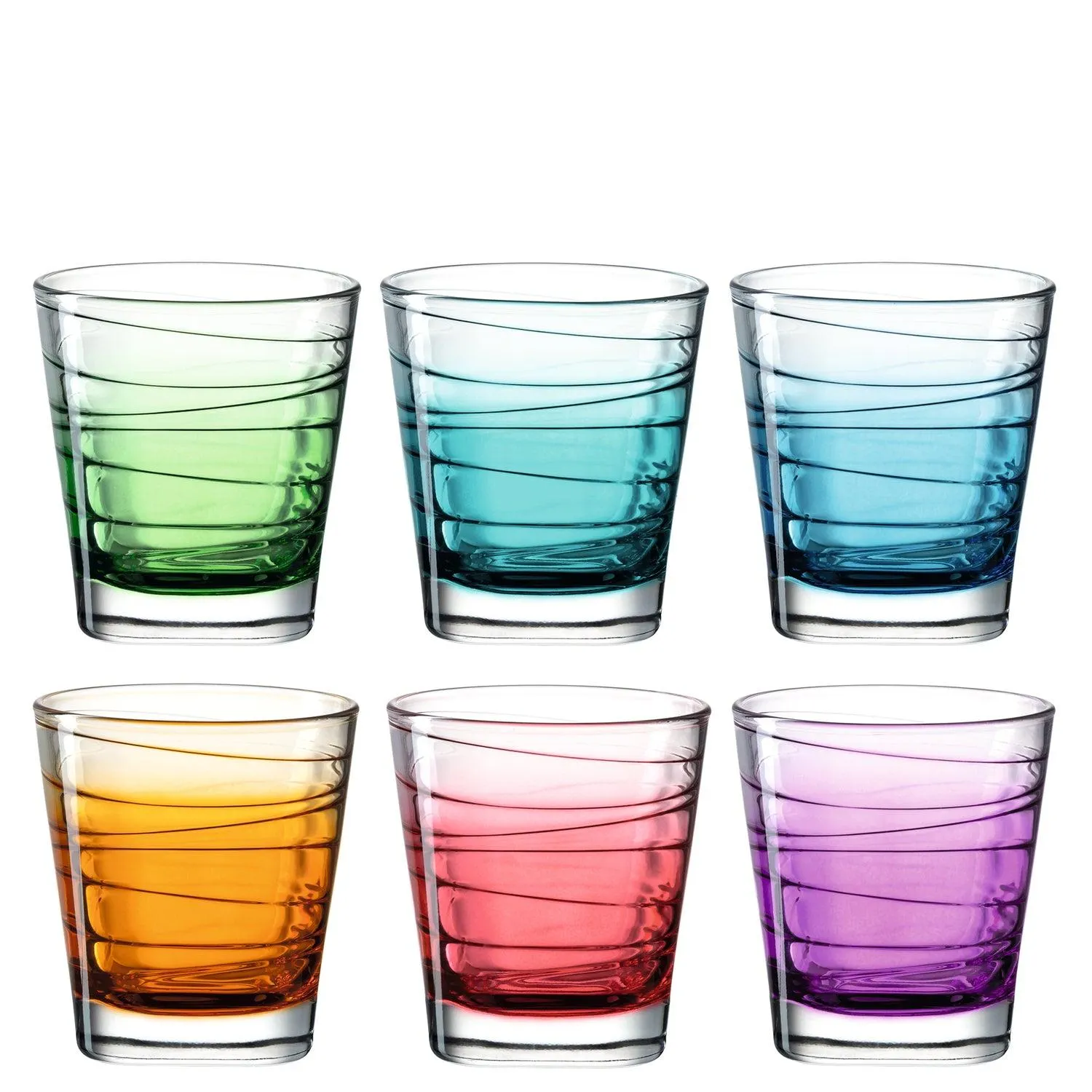 Trinkglas VARIO STRUTTURA 6 Stück sortiert 250 ml Farbverlauf