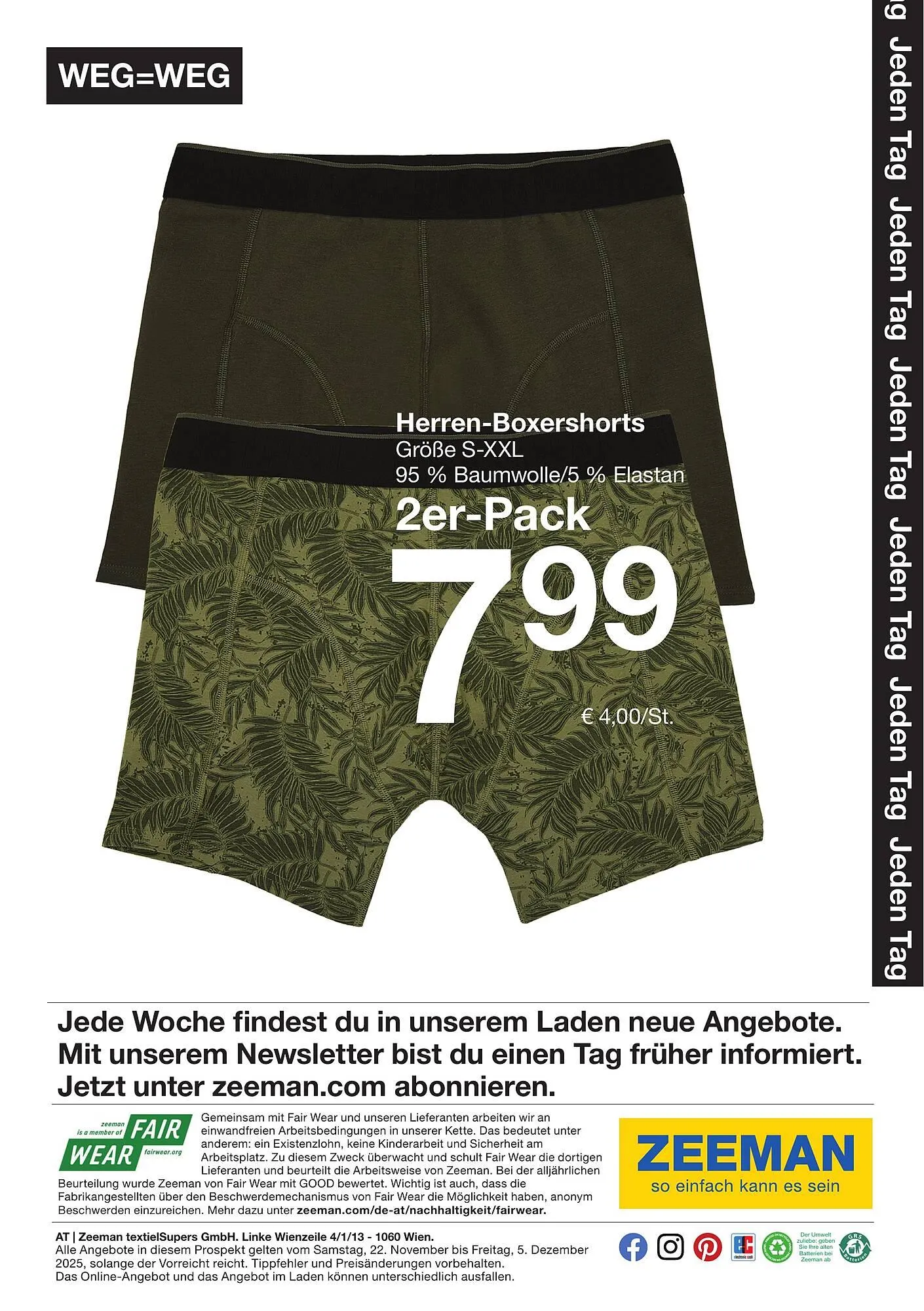 Zeeman Prospekt von 22. November bis 5. Dezember 2025 - Flugblätt seite 22