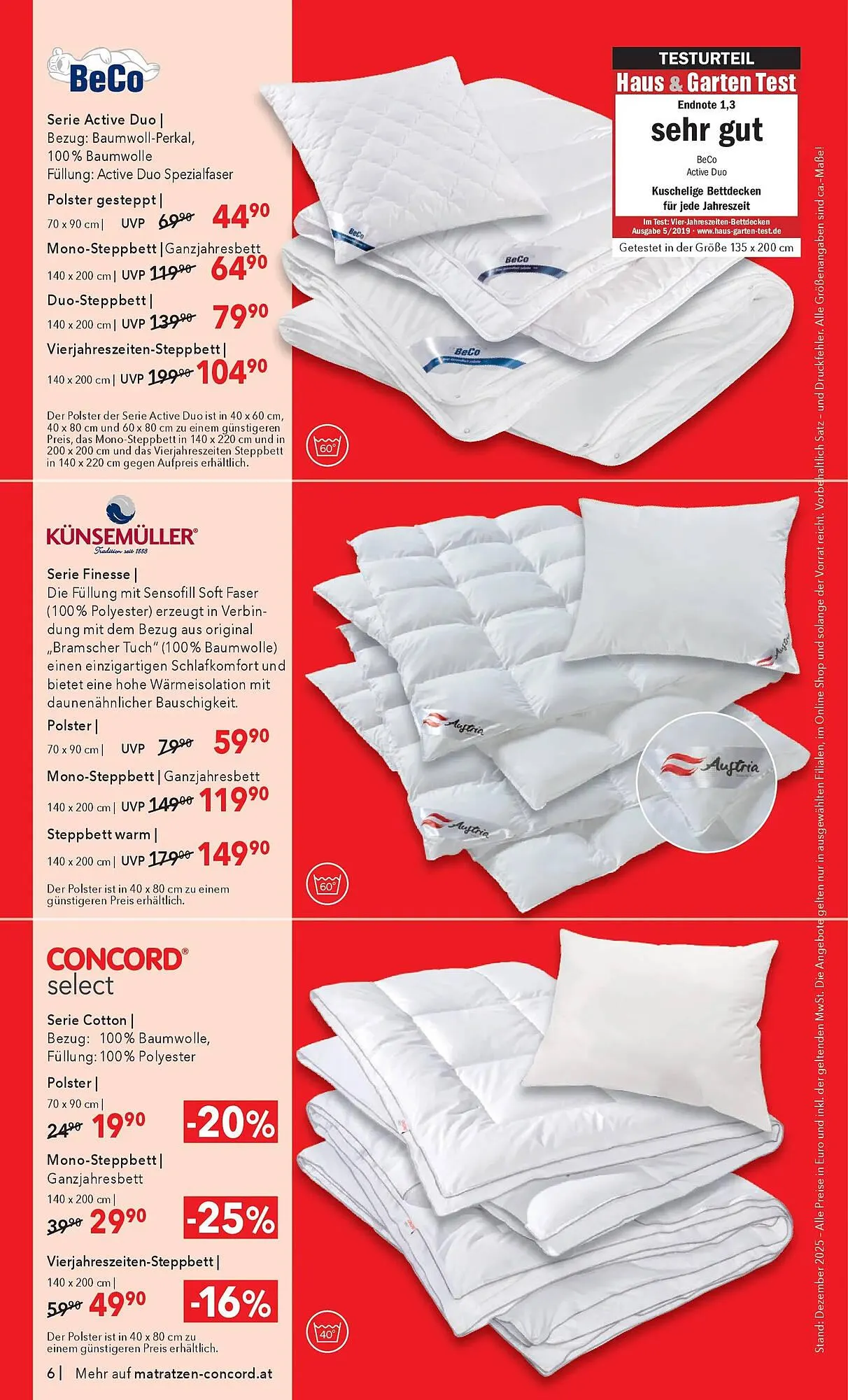 Matratzen Concord Prospekt von 27. Dezember bis 27. Jänner 2026 - Flugblätt seite  6