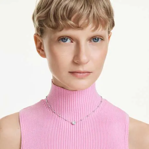 Una Angelic Anhänger Rundschliff, Doppelseitige Motive, Weiß, Rhodiniert