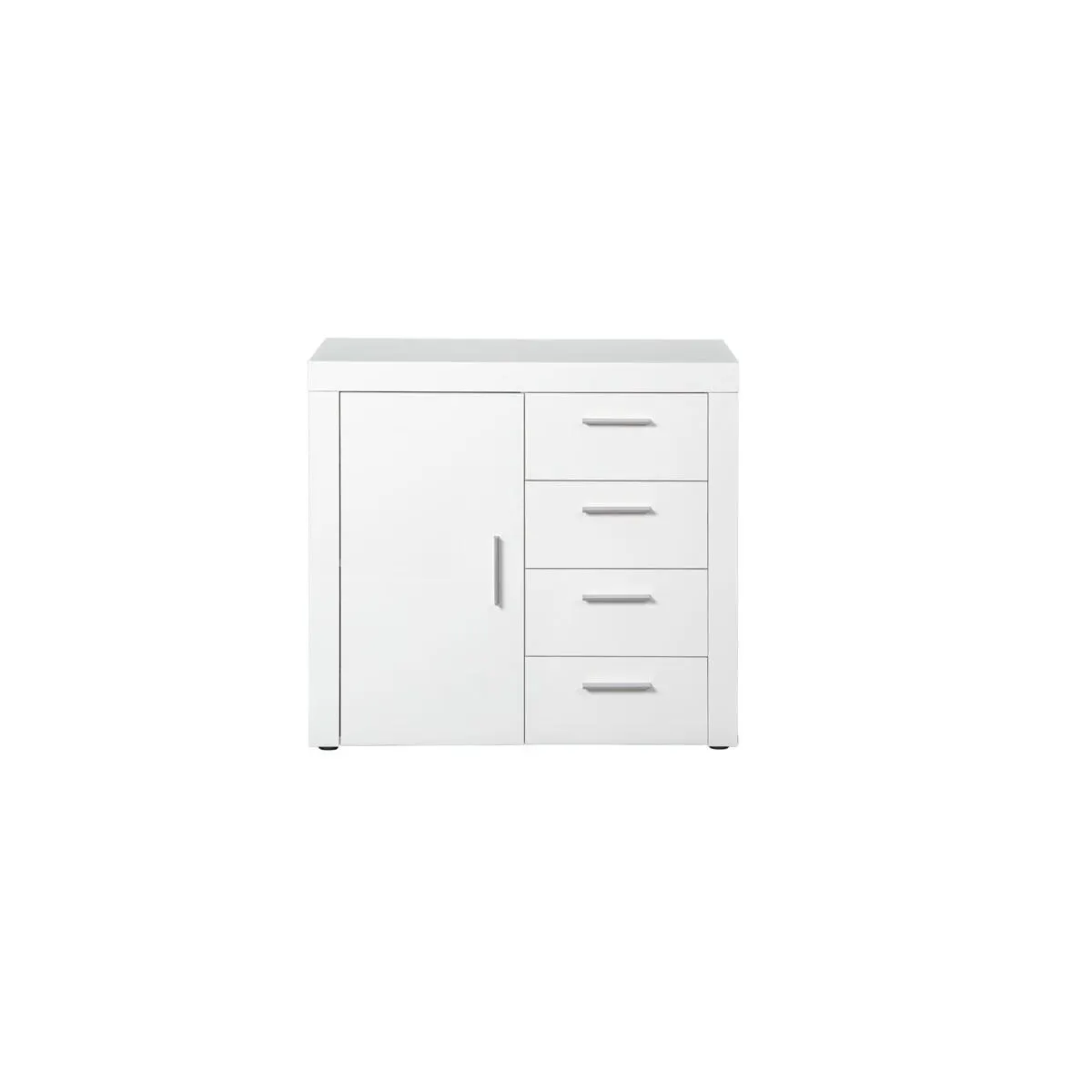 Inter Link FSC Kommode Corbet weiß hochglanz 1-türig 4 Schubladen