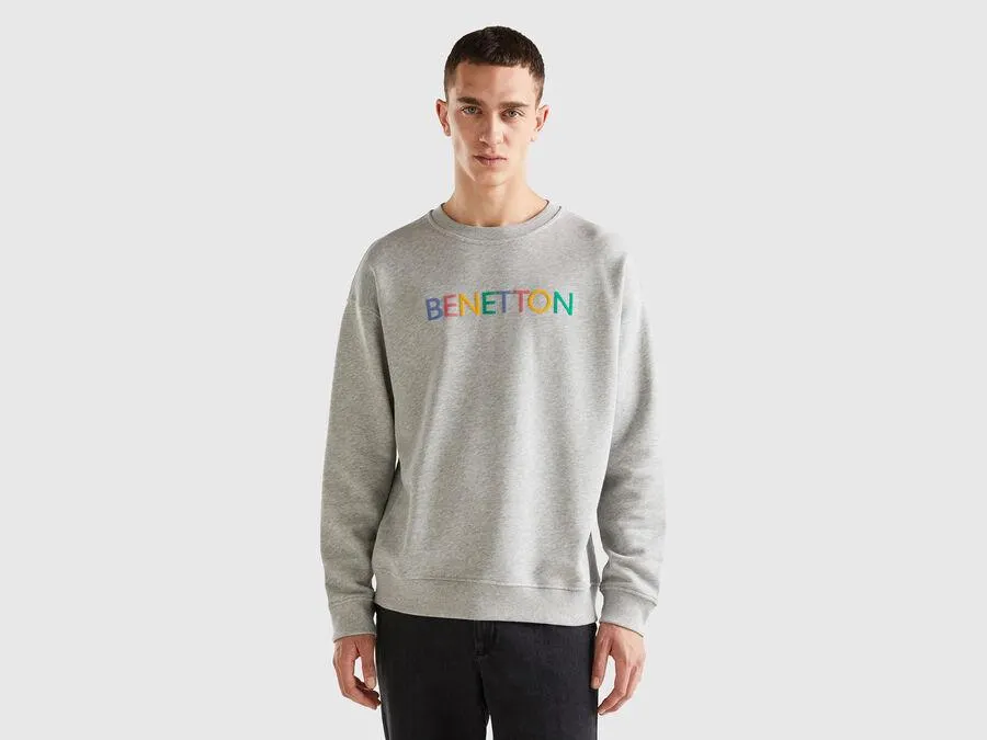 Sweatshirt mit Rundausschnitt und aufgedrucktem Logo