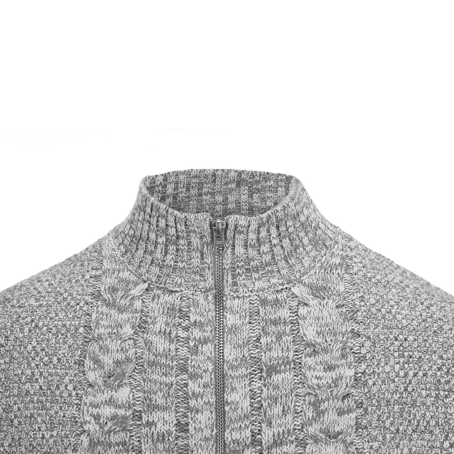 Zopf-Strickjacke “Noel”, Hellgrau