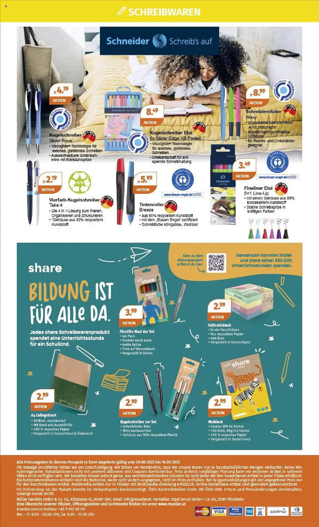 Müller Flugblatt von 28. August bis 16. September 2023 - Flugblätt seite 20