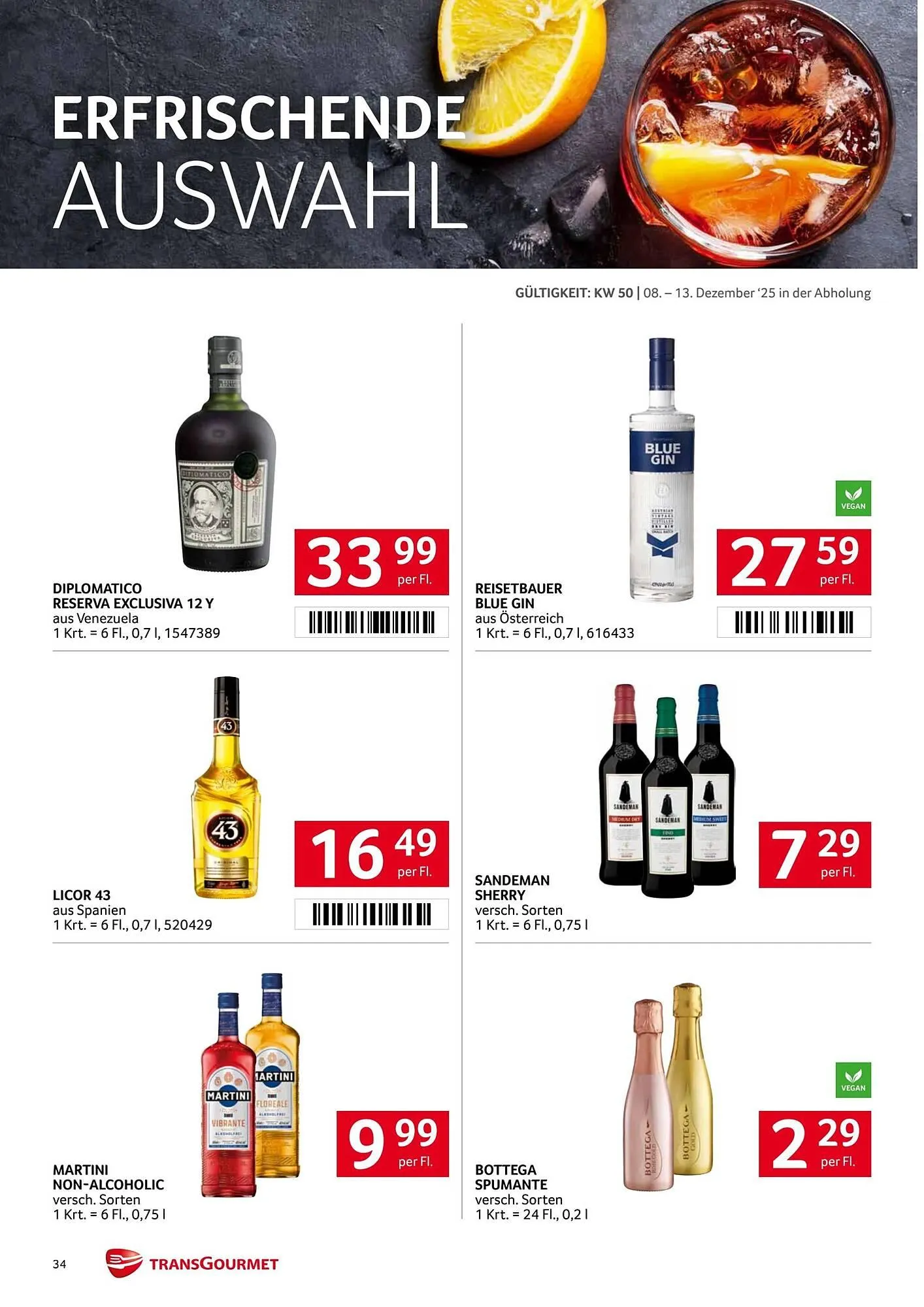 Transgourmet Flugblatt von 8. Dezember bis 14. Dezember 2025 - Flugblätt seite  34