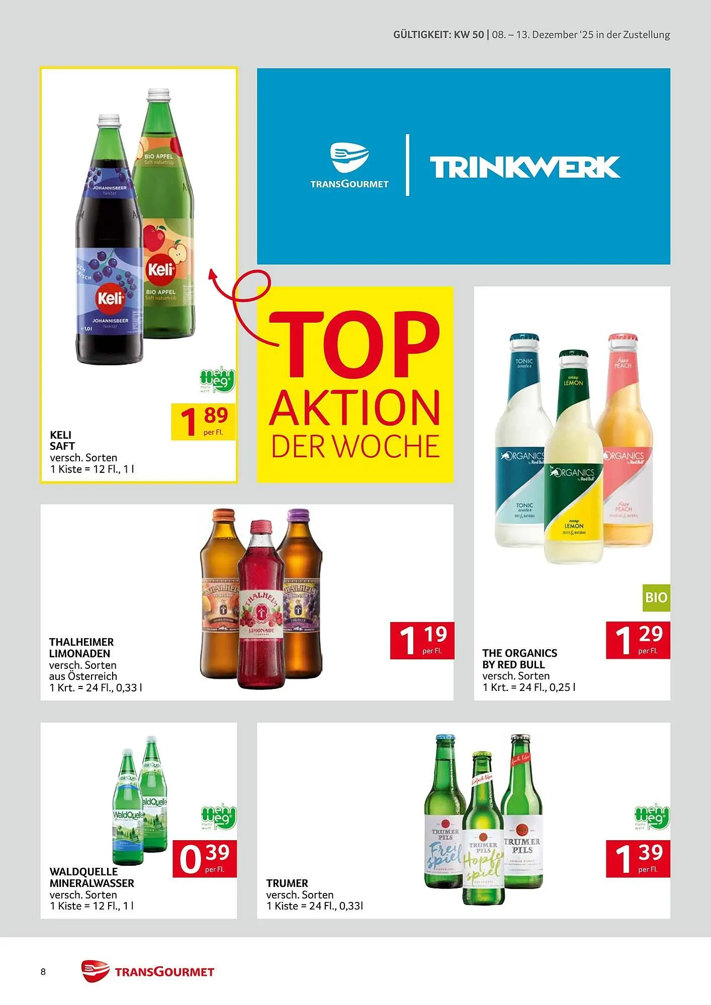 Transgourmet Flugblatt von 8. Dezember bis 13. Dezember 2025 - Flugblätt seite  8