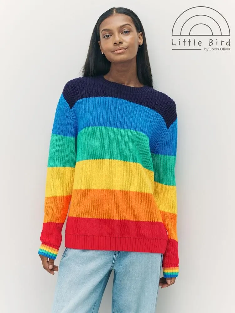 Marineblau - Little Bird by Jools Oliver Knitted Stripe Cotton Jumper