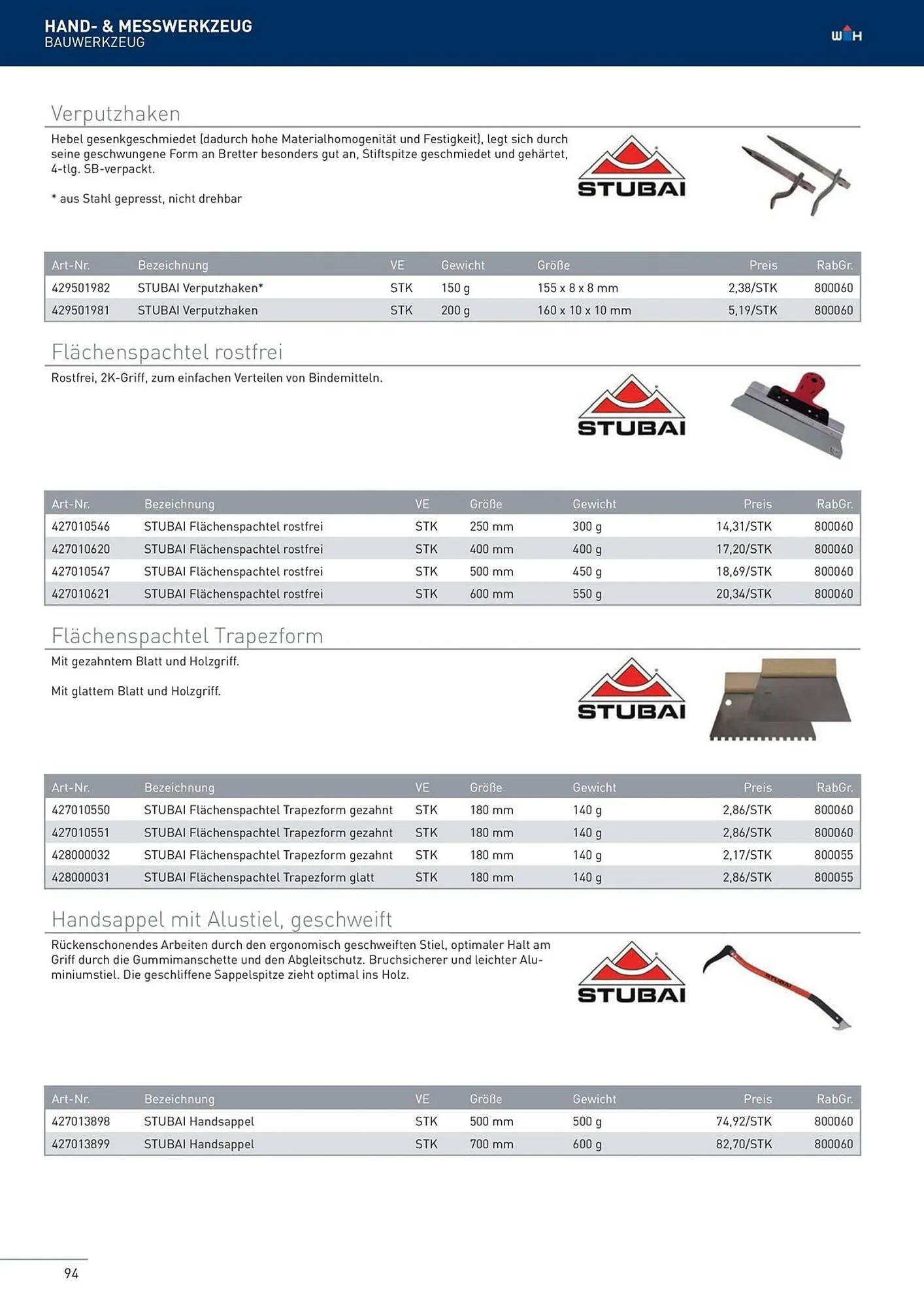 Würth Flugblatt von 22. Februar bis 31. Dezember 2024 - Flugblätt seite  94