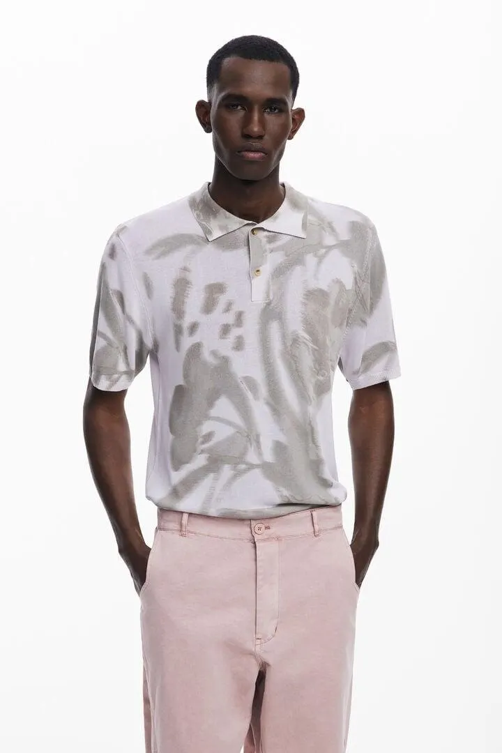 Abstraktes Kurzarm-Poloshirt