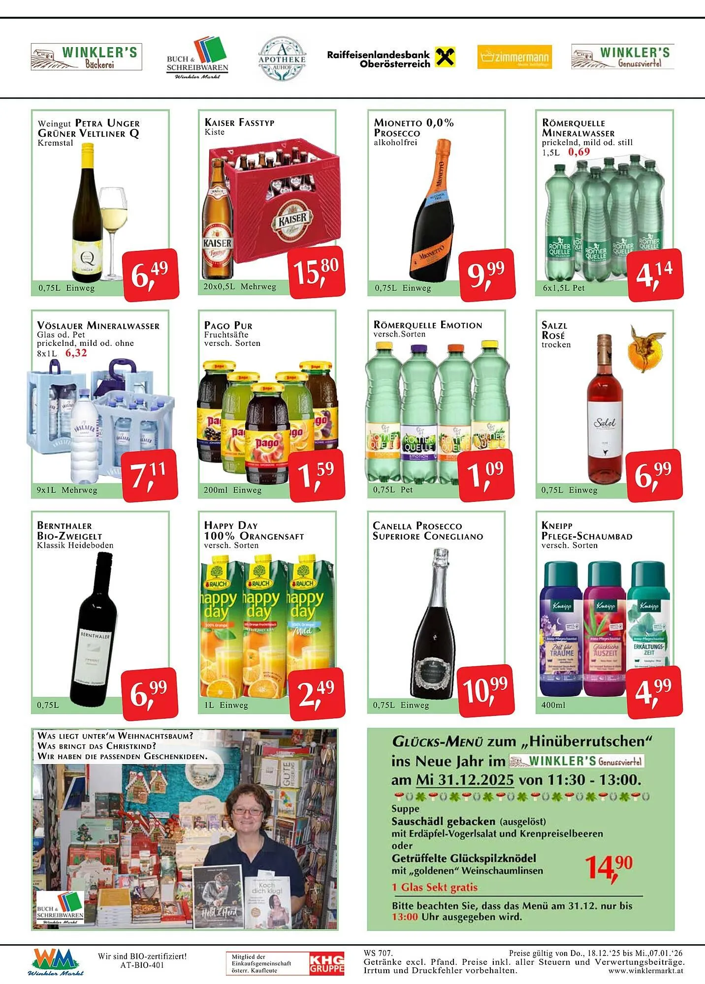 Winkler Markt Flugblatt von 18. Dezember bis 7. Jänner 2026 - Flugblätt seite  4