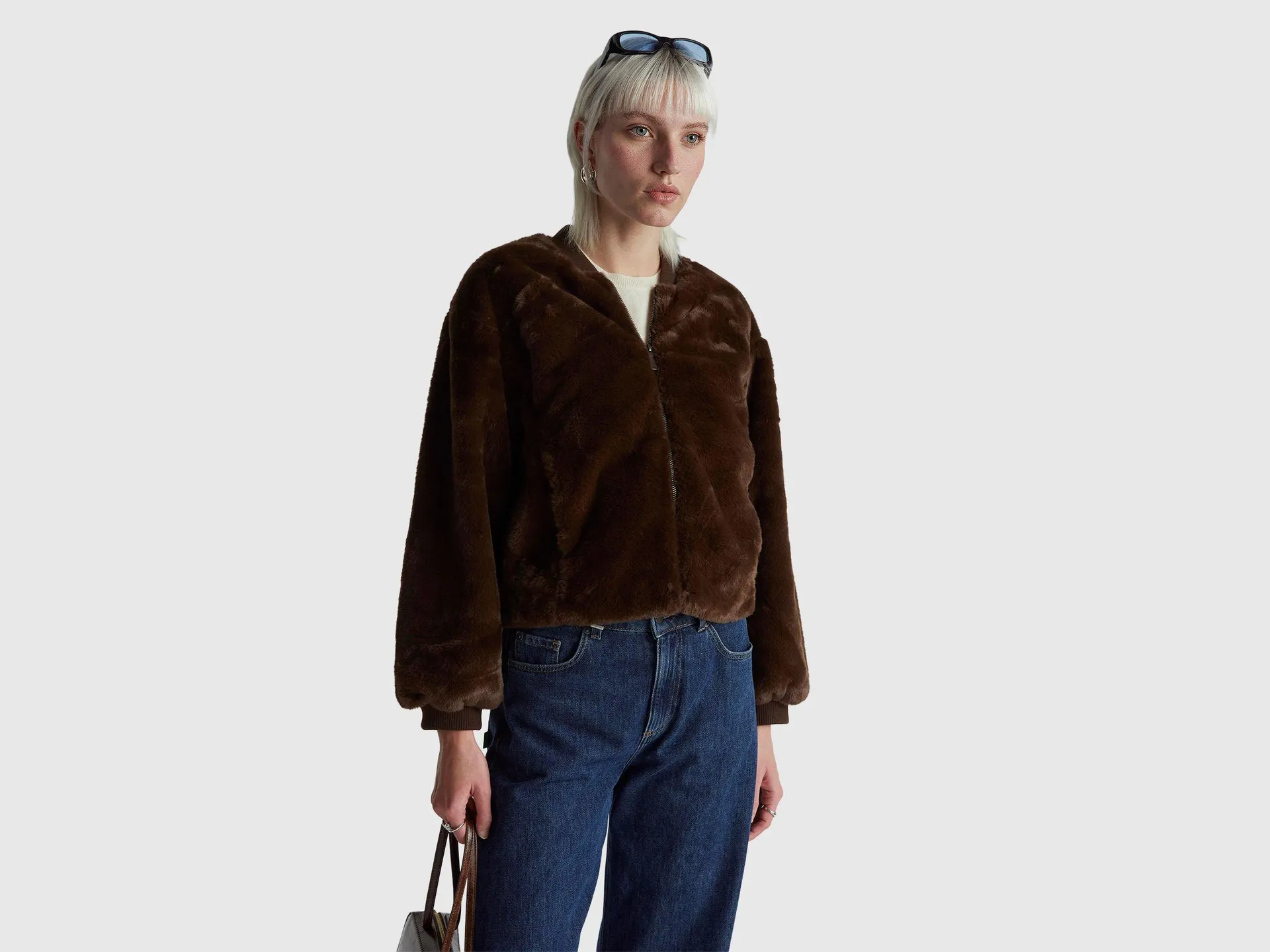 Bomberjacke aus Kunstpelz