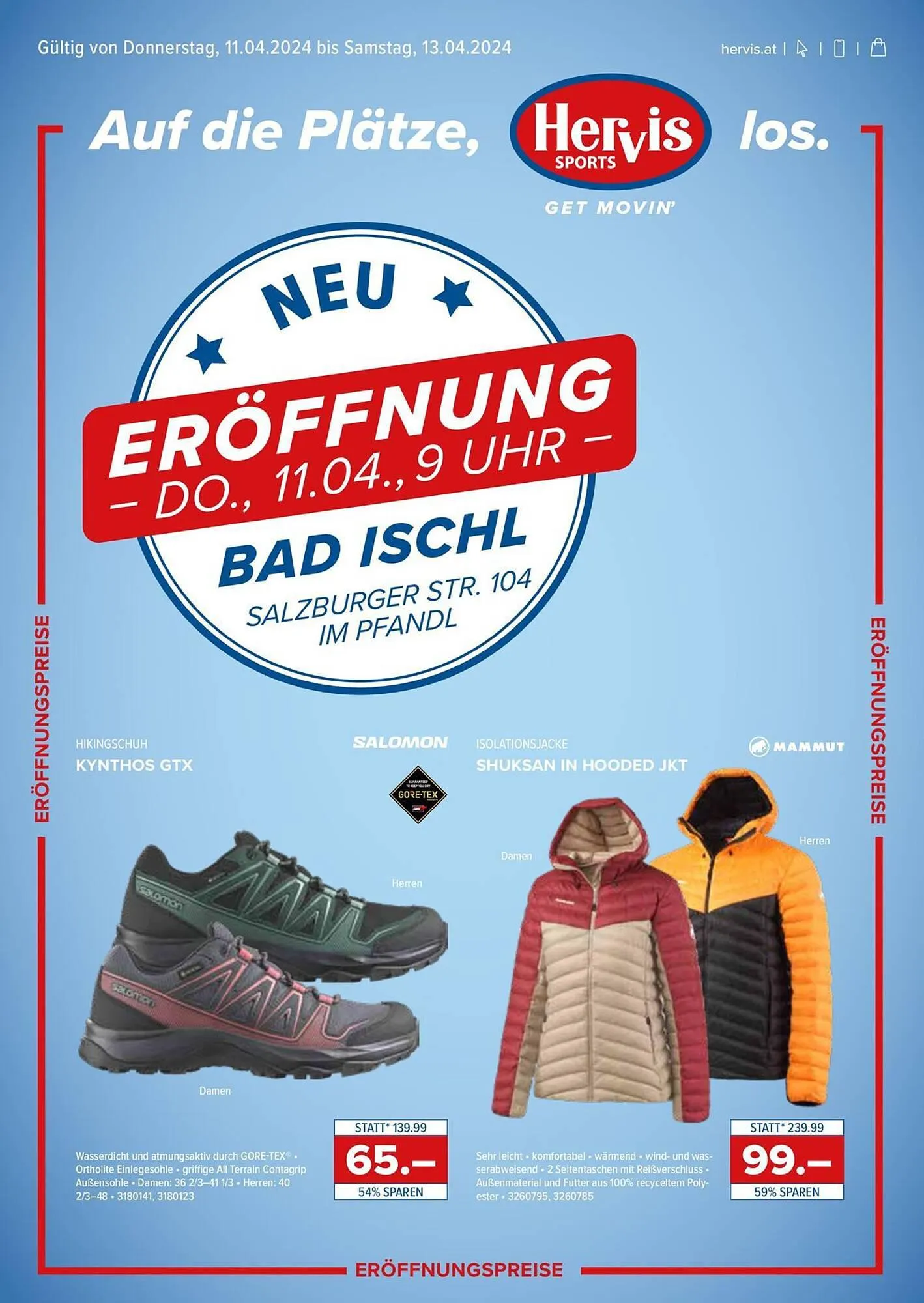 Hervis Flugblatt von 11. April bis 13. April 2024 - Flugblätt seite 1