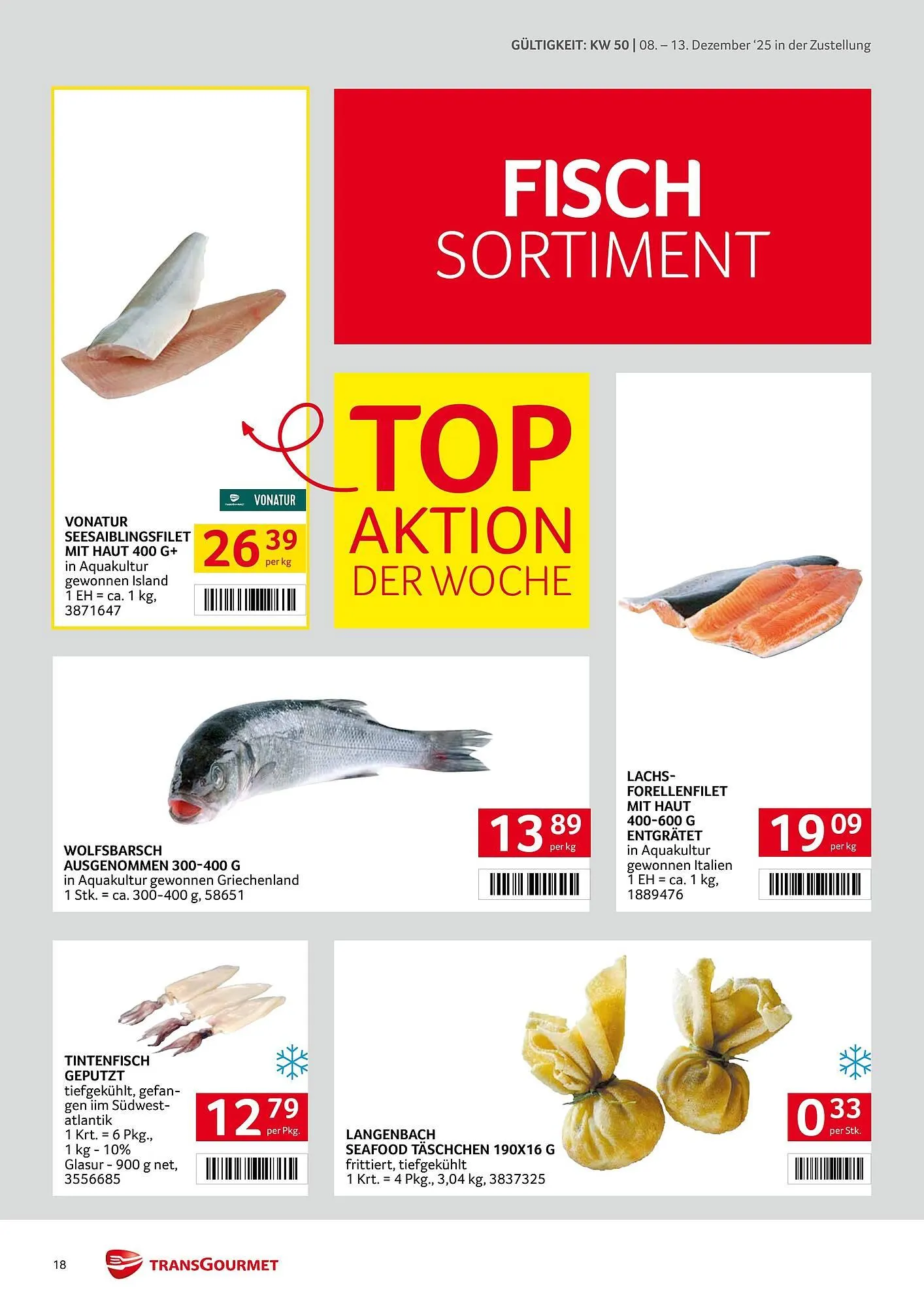 Transgourmet Flugblatt von 8. Dezember bis 13. Dezember 2025 - Flugblätt seite  18