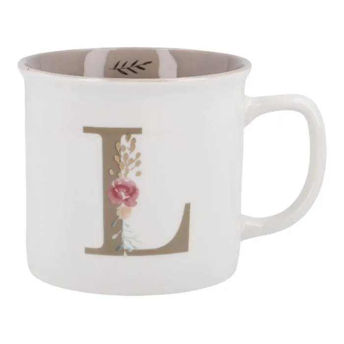 Becher Buchstabe/Blumen, L, 390 ml