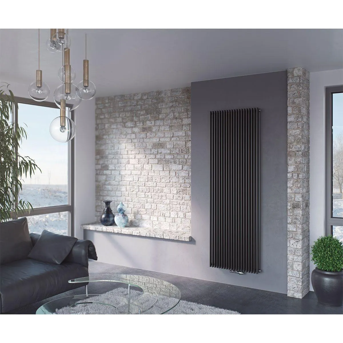 Ximax Raumheizkörper Triton Duplex 1800 x 450 mm 1576 Watt Mittenanschluss Anthrazit