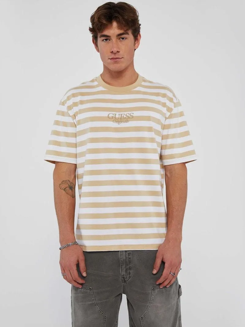 Gestreiftes t-shirt logo