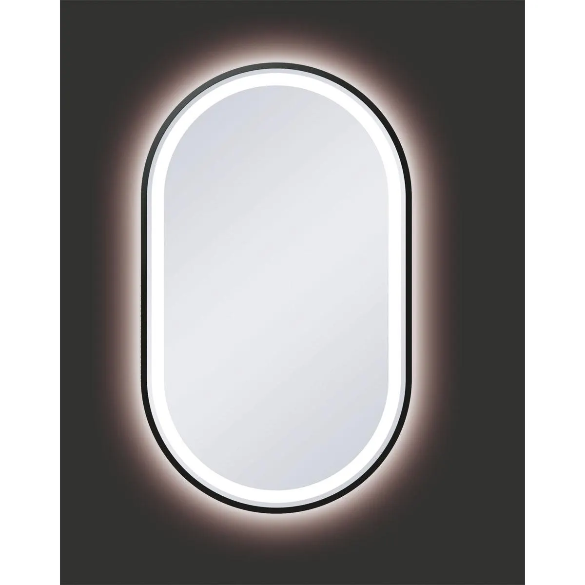 Valblue LED- Spiegel Lucien schwarz matt 45 x 75 cm