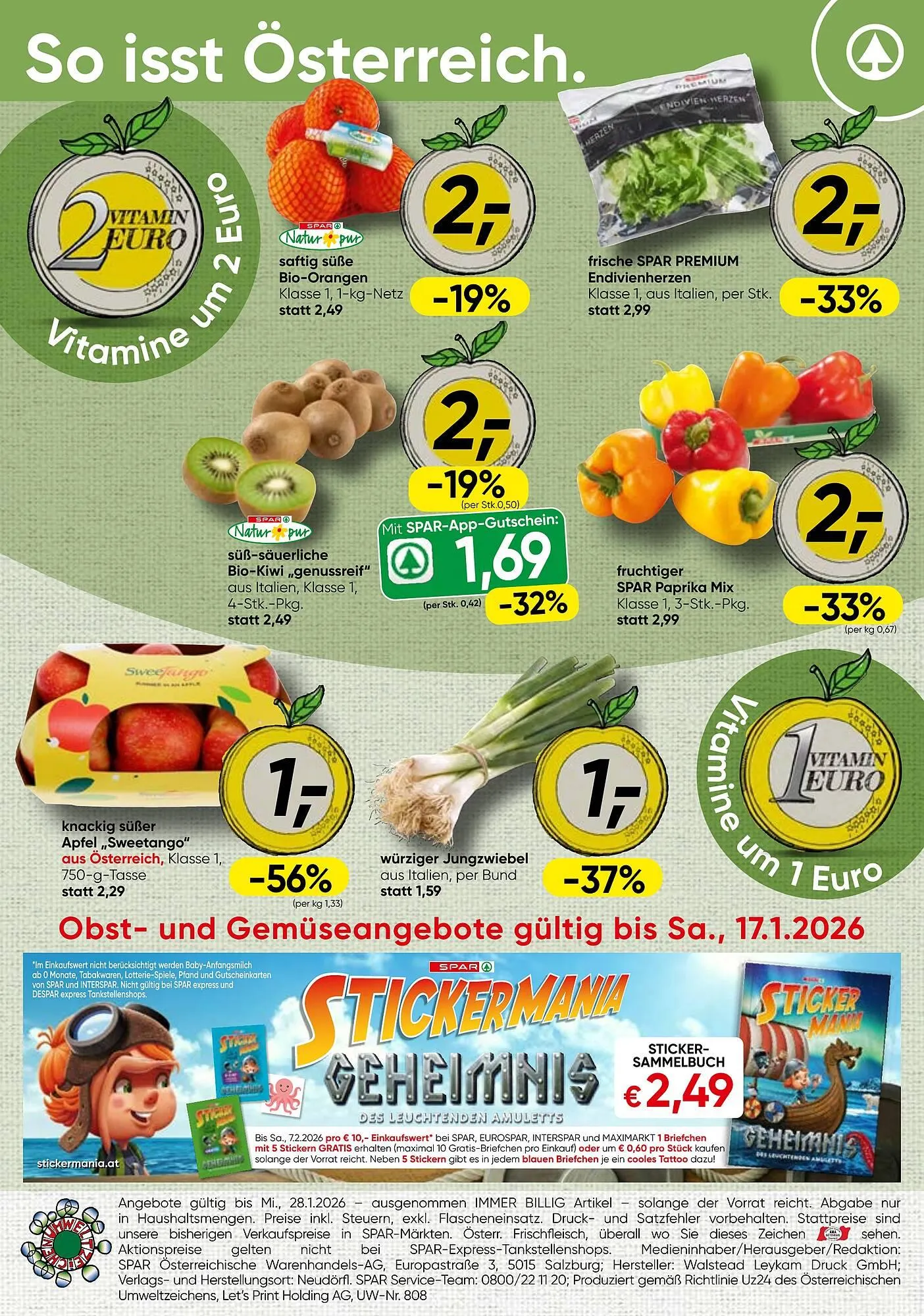 Spar Flugblatt von 12. Jänner bis 17. Jänner 2026 - Flugblätt seite  1