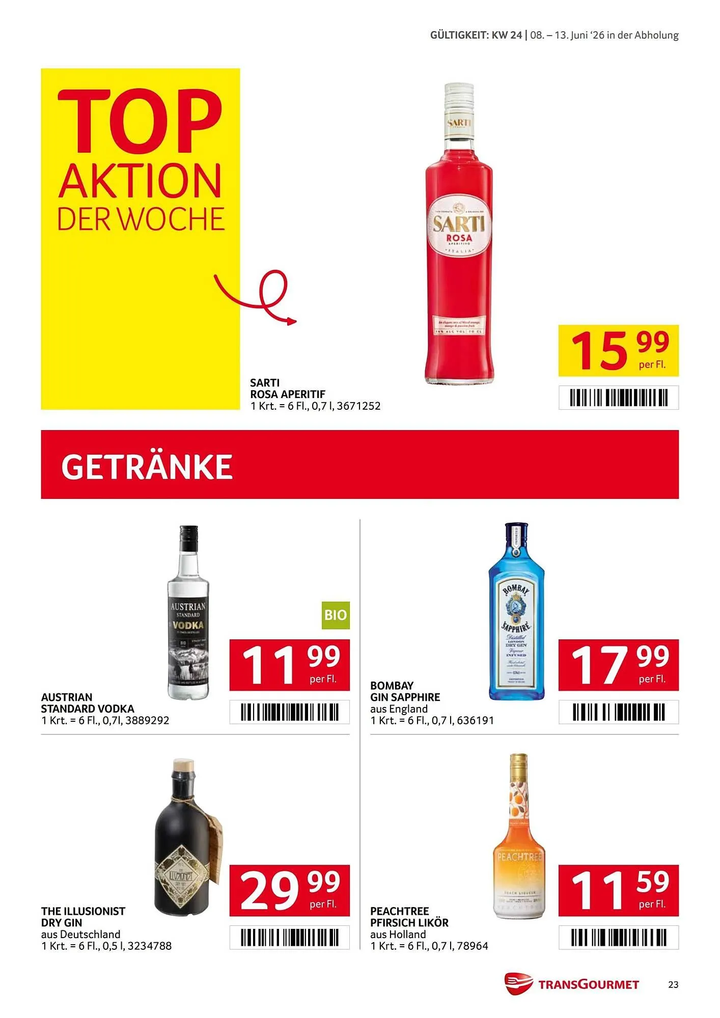 Transgourmet Flugblatt von 8. Juni bis 13. Juni 2026 - Flugblätt seite  23