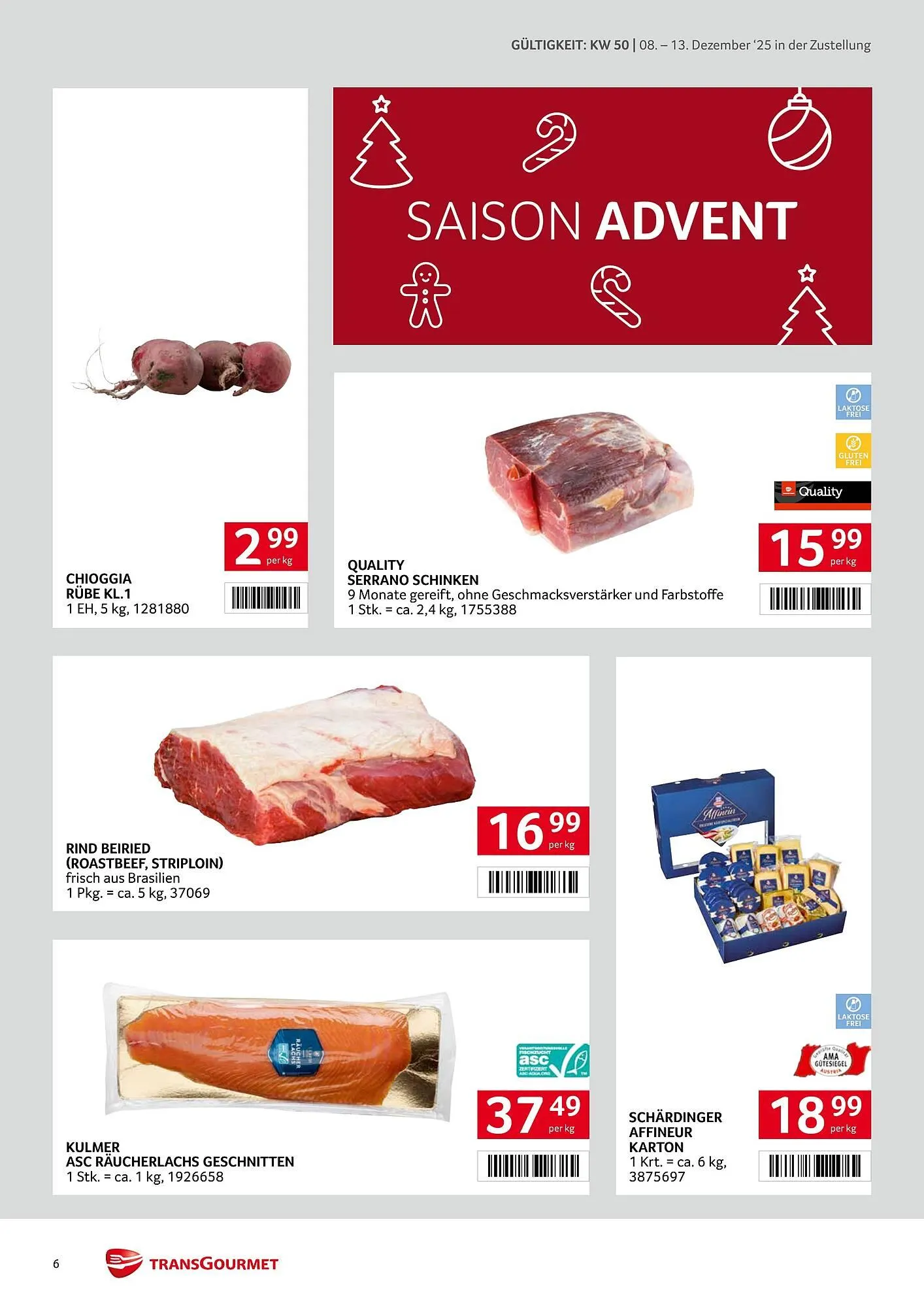 Transgourmet Flugblatt von 8. Dezember bis 13. Dezember 2025 - Flugblätt seite  6