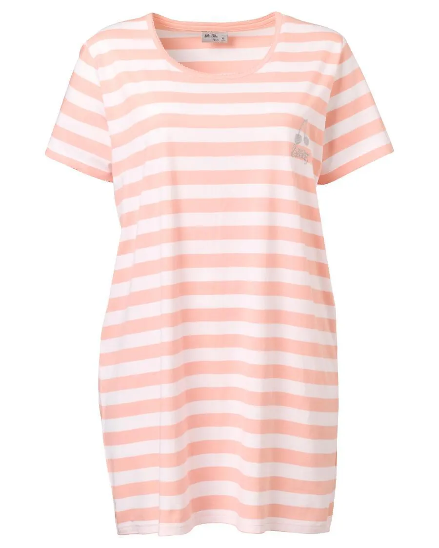 Bigshirt mit kleiner Stickerei Janina Plus, Rundhalsausschnitt