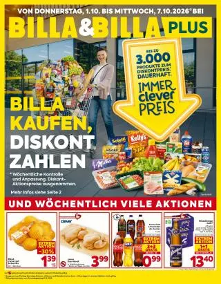 BILLA Flugblatt von 1. Oktober bis 7. Oktober 2026 - Flugblätt seite  1