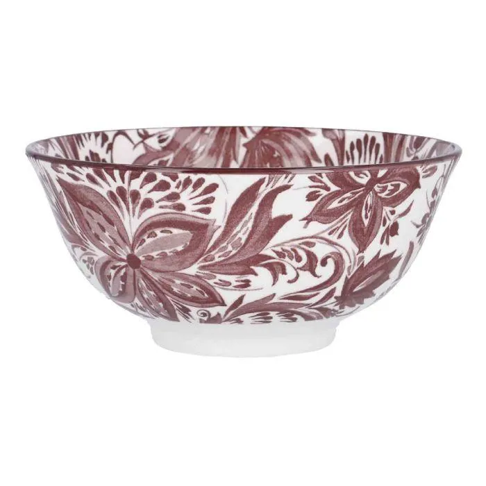 Schale Bali, Blumen/lila, tief, 15.5 cm